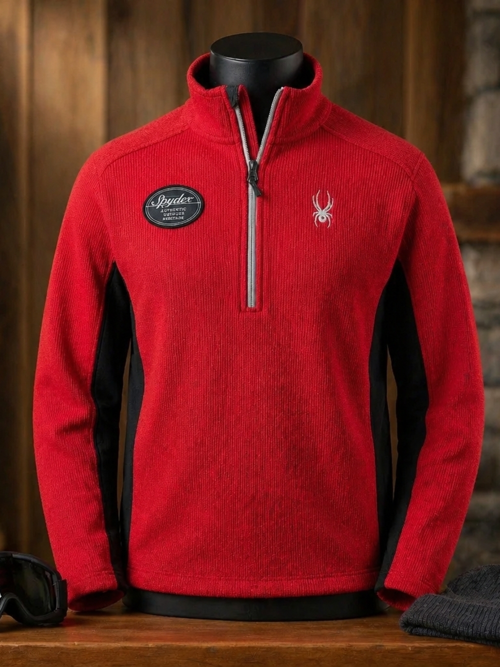 Spyder Red Half-Zip Pullover Sweater